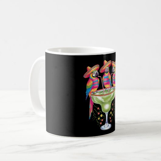 Parrot Cinco De Mayo Funny Drinks Mexican Fiesta Kaffeetasse (Vorderseite Links)