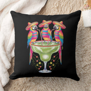 Parrot Cinco De Mayo Funny Drinks Mexican Fiesta Kissen