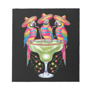 Parrot Cinco De Mayo Funny Drinks Mexican Fiesta Notizblock