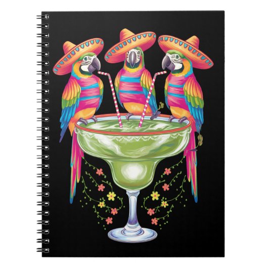 Parrot Cinco De Mayo Funny Drinks Mexican Fiesta Notizblock (Vorderseite)