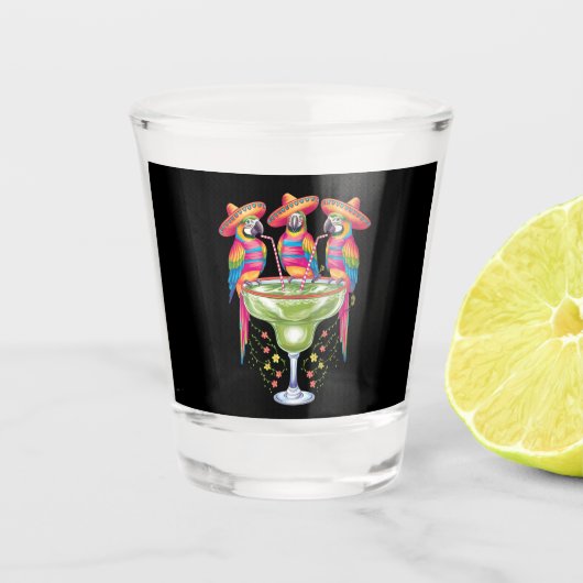 Parrot Cinco De Mayo Funny Drinks Mexican Fiesta Schnapsglas (Vorderseite)