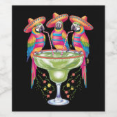 Parrot Cinco De Mayo Funny Drinks Mexican Fiesta Weinetikett (Einzelnes Label)