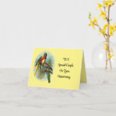 Parrot Couple Jubiläumsgrüßkarte Karte (Gelbe Blume)