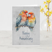 Parrot Couple Love Bird Hochzeitstag Karte (Gelbe Blume)