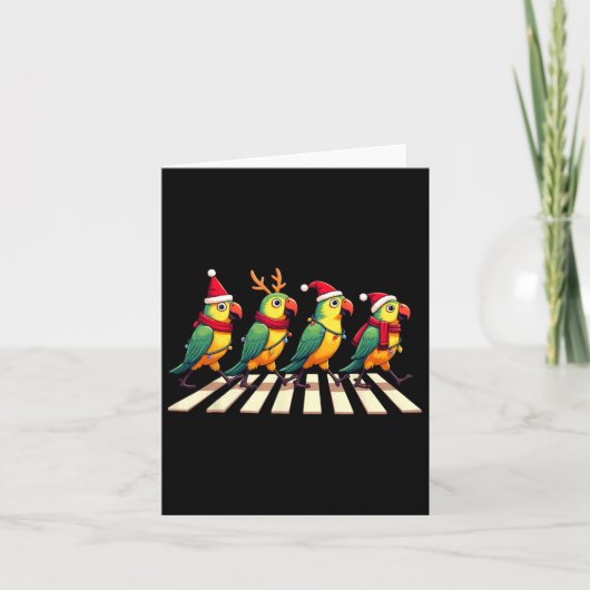 Parrot Crossing Road Xmas Karte (Vorderseite)