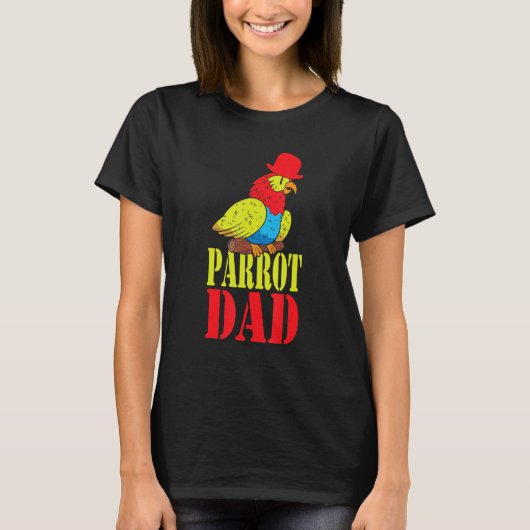 Parrot Dad Budgie Colorful Cute Bird Meme T-Shirt (Vorderseite)
