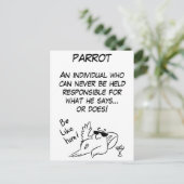 Parrot-Definition Postkarte (Stehend Vorderseite)