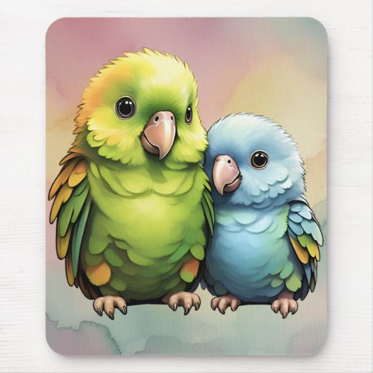 Parrot_design.no.1- von Maaya Prints, Mousepad (Vorne)