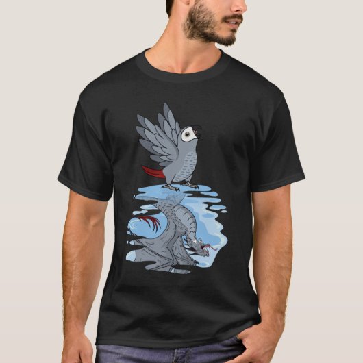 Parrot & Dragon Reflection I African Gray T-Shirt (Vorderseite)