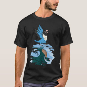 Parrot & Dragon Reflection I Blue maskiert Lovebir T-Shirt