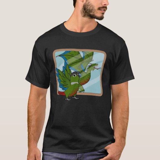 Parrot & Dragon Reflection I Green Cheek Construct T-Shirt (Vorderseite)