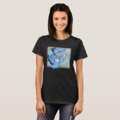 Parrot & Dragon Reflection I Peach konfrontiert Bl T-Shirt (Vorne ganz)