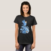 Parrot & Dragon Reflection I Peach konfrontiert Bl T-Shirt (Vorne ganz)