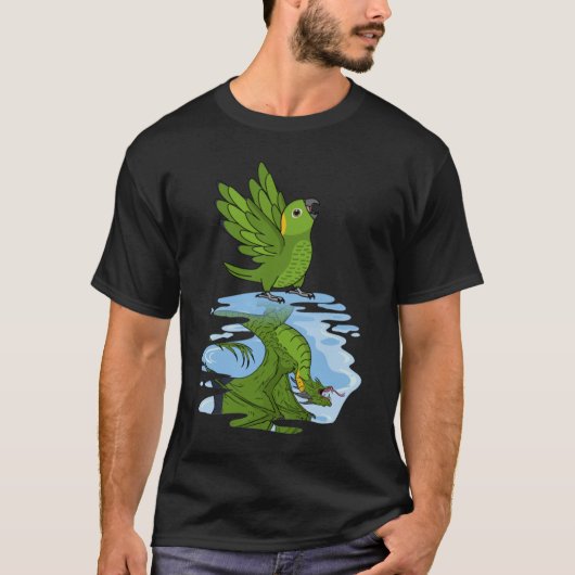 Parrot & Dragon Reflection I Yellow Napni Amazon T-Shirt (Vorderseite)