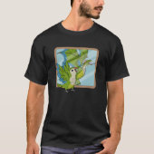 Parrot & Dragon Reflektion I Green Monk Parakeet Q T-Shirt (Vorderseite)