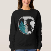 Parrot & Dragon Shadow I Blue Monk Parakeet Quaker Sweatshirt (Vorderseite)