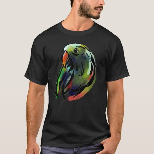 Parrot Eclectus Aquarellfarben T - Shirt (Vorderseite)