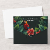 Parrot exotische Dschungelvogel des Paradieses Hoc All In One Einladung (Rückseite)