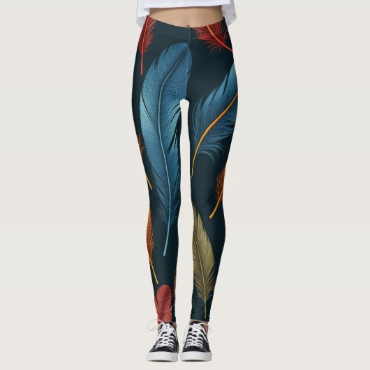 Parrot Feather inspiriert Leggings (Vorderseite)