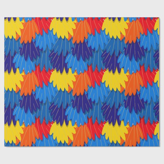 Parrot Feather Pattern Scarlet Macaw Geschenkpapier (Flach)