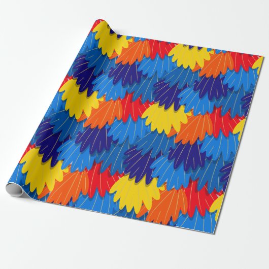 Parrot Feather Pattern Scarlet Macaw Geschenkpapier (Ungerollt)
