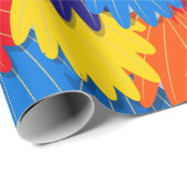 Parrot Feather Pattern Scarlet Macaw Geschenkpapier (Rolleneckpunkt)