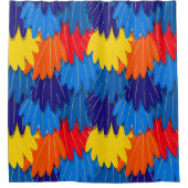 Parrot Feathers Scarlet Macaw Exotic Bird Muster Duschvorhang (Vorderseite)