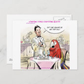 Parrot Fine Dining Funny Postkarte (Vorne/Hinten)