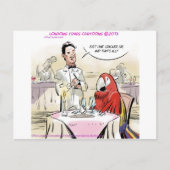 Parrot Fine Dining Funny Postkarte (Vorderseite)