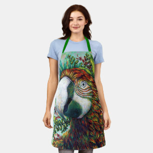 Parrot Floral Green Funny Coole Schürze