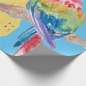 Parrot Gelbe Jungen Wasserfarben Kunstparrosen Geschenkpapier (Ecke)