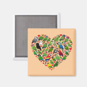 Parrot Heart Magnet (Vorderseite/Rückseite)