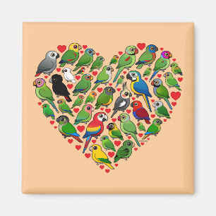 Parrot Heart Magnet