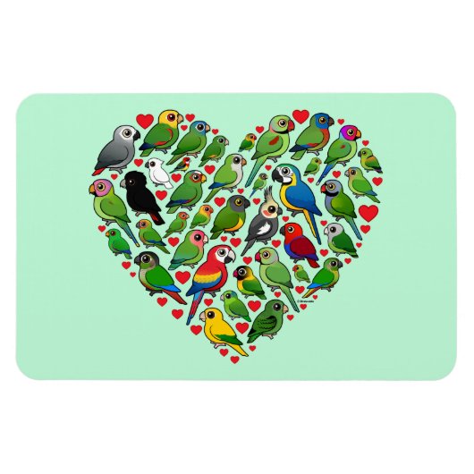 Parrot Heart Magnet (Horizontal)