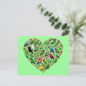 Parrot Heart Postkarte (Stehend Vorderseite)