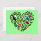 Parrot Heart Postkarte (Vorne/Hinten)