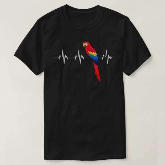 Parrot Heartbeat Eotic Bird Ara Macaw Cockatoo Zoo T-Shirt (Design vorne)