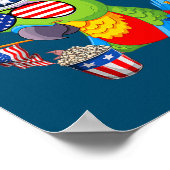 Parrot Holding American Flag Sonnenbrille Happy 4. Poster (Ecke)