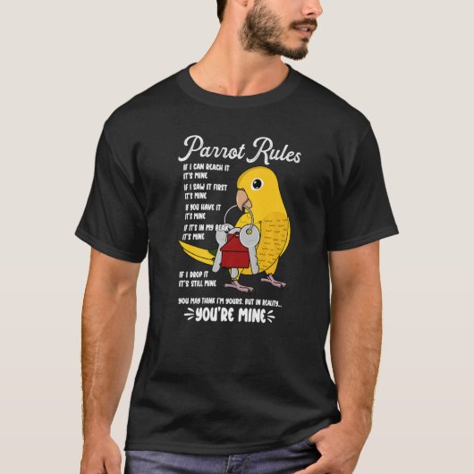 Parrot House Rules Es ist meine Goldene Landschaft T-Shirt (Vorderseite)