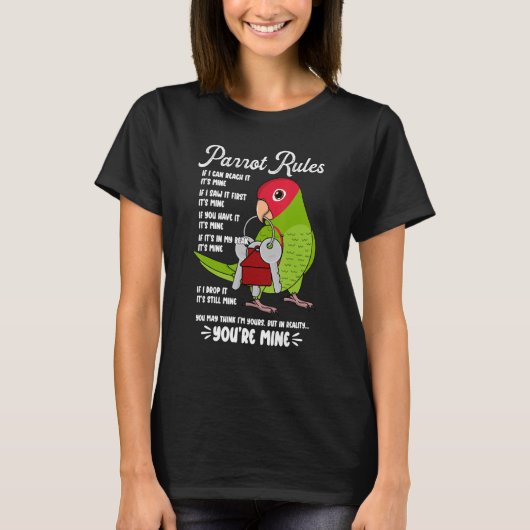 Parrot House Rules It's Mine I Cherry-headed Conur T-Shirt (Vorderseite)