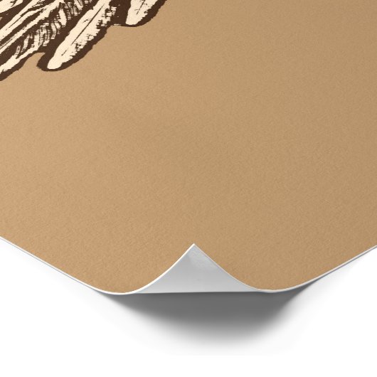 Parrot in Flight, Rust, Cream and Camel Tan Poster (Ecke)