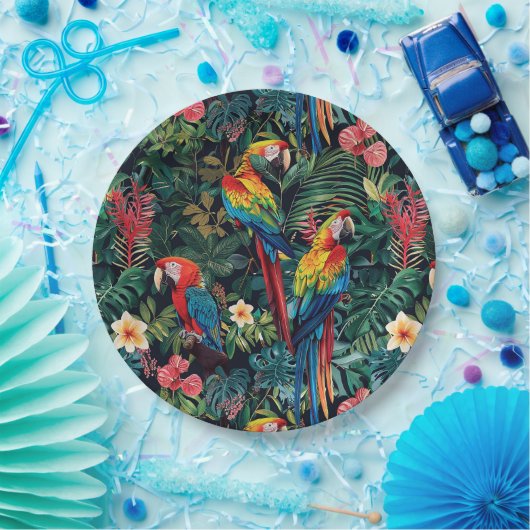 Parrot Jungle Paper Plate Pappteller (Party)
