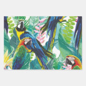 Parrot Jungle Wrapping Paper Flat Sheet Set 3 Geschenkpapier Set (Vorderseite 2)
