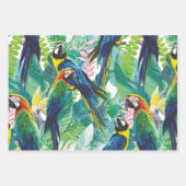 Parrot Jungle Wrapping Paper Flat Sheet Set 3 Geschenkpapier Set (Vorderseite)