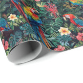 Parrot Jungle Wrapping Paper Geschenkpapier (Rolleneckpunkt)