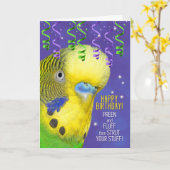 Parrot Lover Geburtstag mit Budgie Fun Bird Lover Karte (Gelbe Blume)