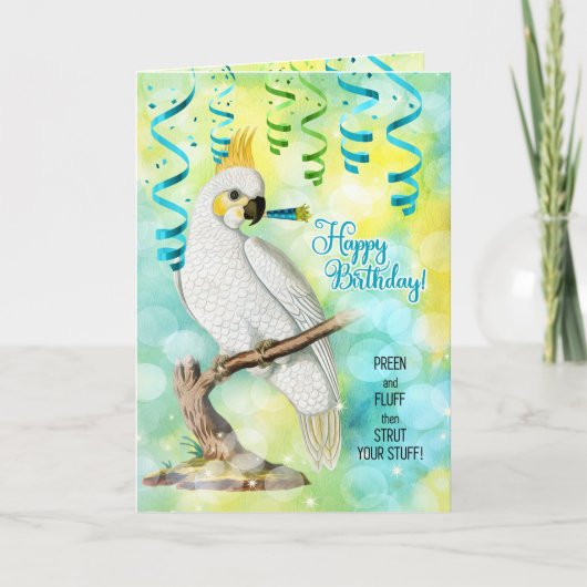Parrot Lover Geburtstag mit Cockatoo Karte (Vorderseite)