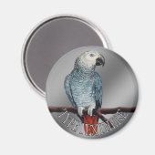 Parrot Magnete personalisieren Afrikanisches Gray  Magnet (Vorderseite/Rückseite)