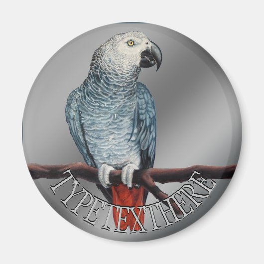 Parrot Magnete personalisieren Afrikanisches Gray  Magnet (Vorne)