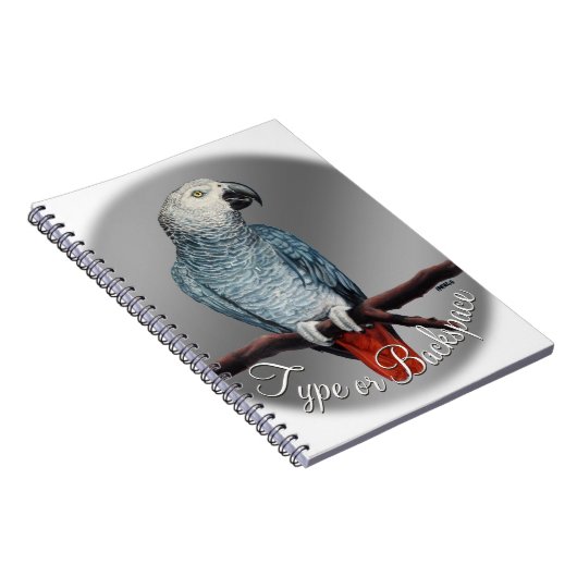 Parrot-Notebook personalisieren Afrikanisches Grau Notizblock (Rechte Seite)